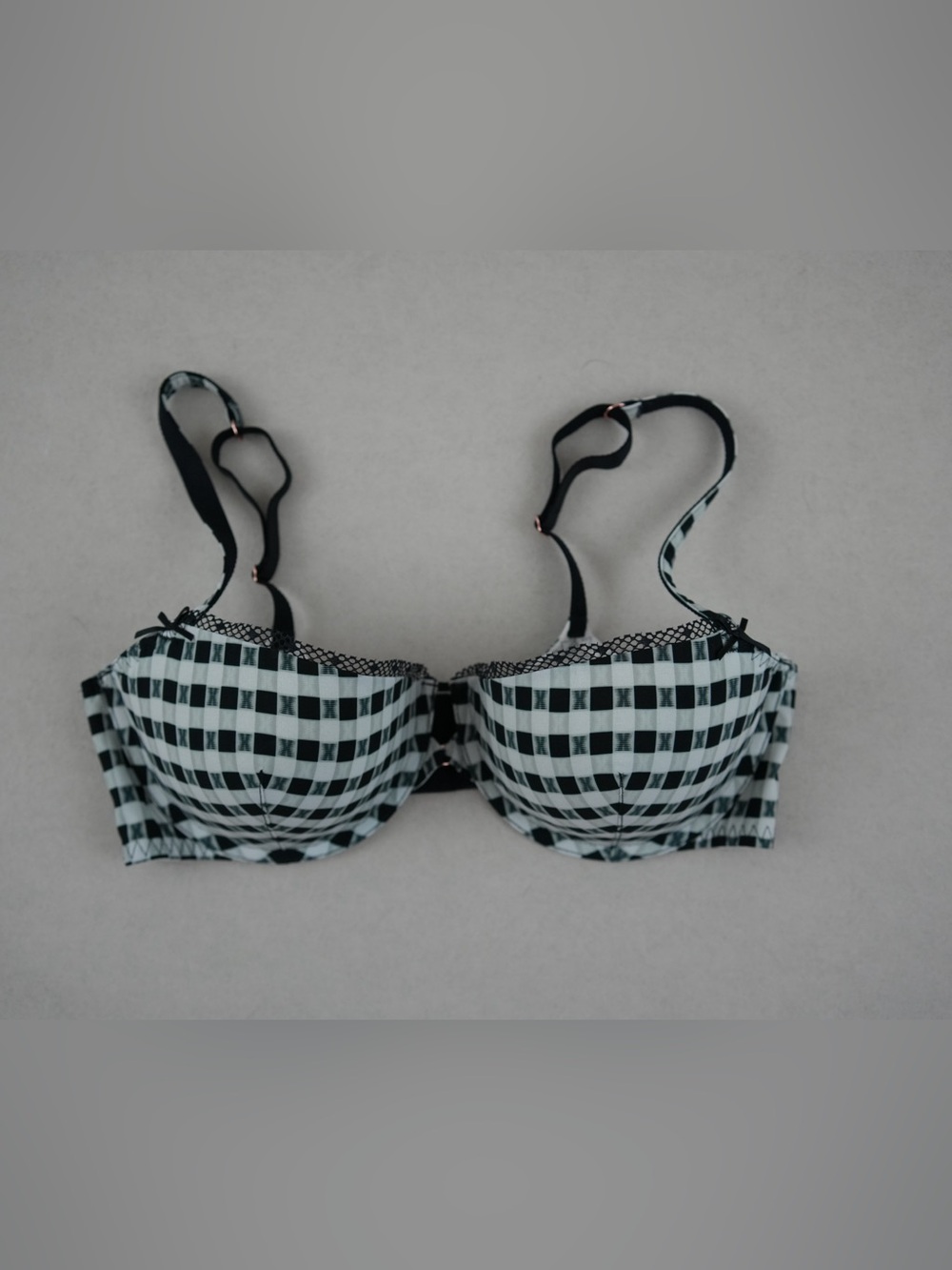 Savage X Fenty Black and White Checked Underwire Bra
